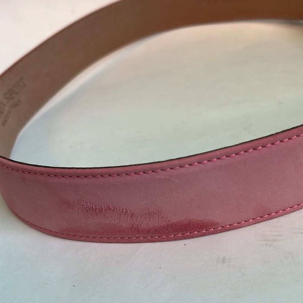 Escada Sport Pink Suede & Leather Monogram Belt – Size 36 - Flawed Gem - Picture 5 of 7